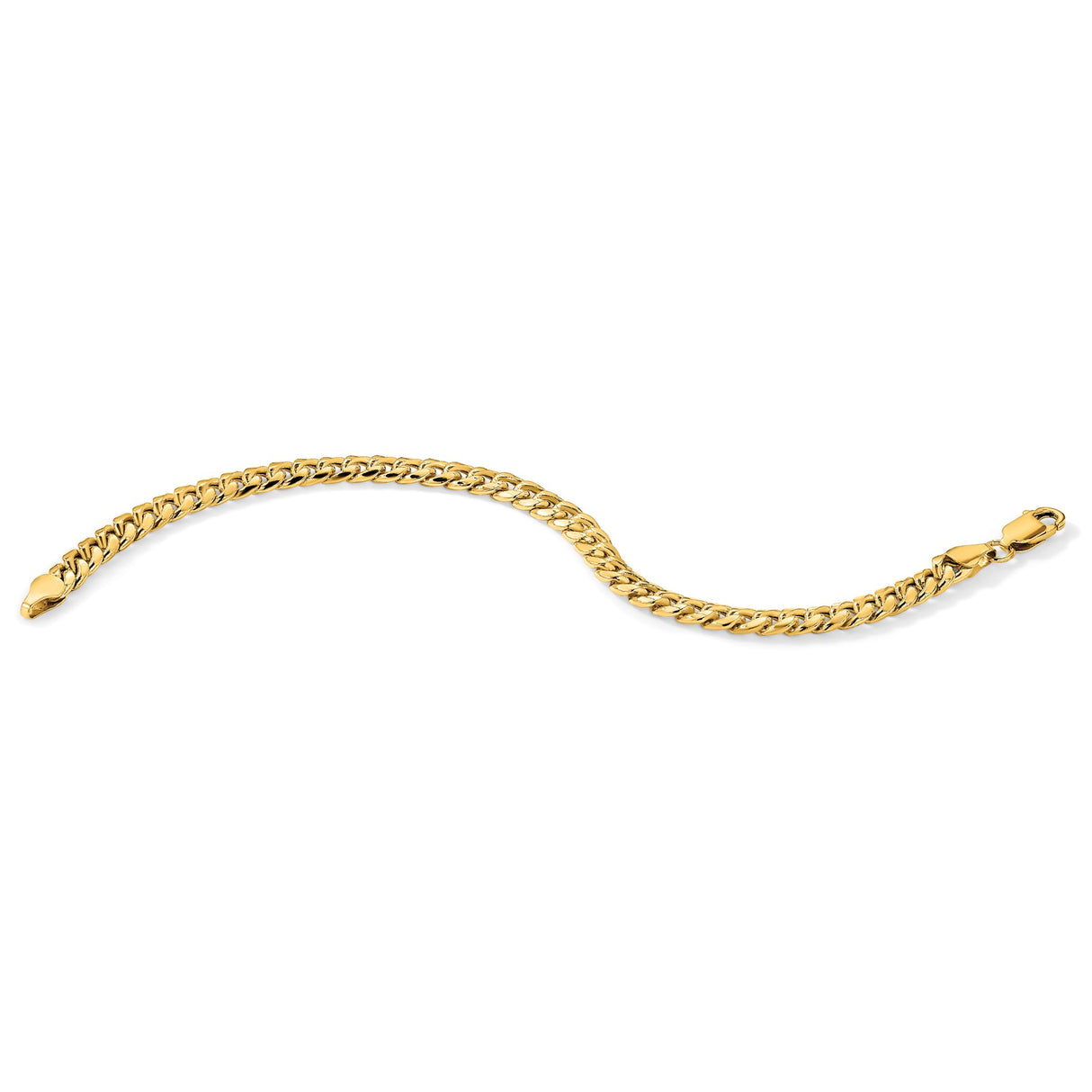 14K Yellow Gold 6 mm Polished Chain Anklet detail view