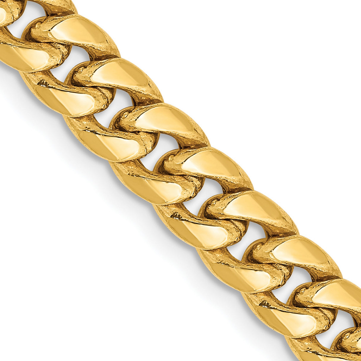 14K Yellow Gold 6 mm Polished Chain Necklace detail view
