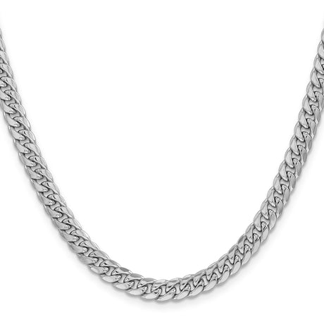 14K White Gold 6 mm Polished Chain Necklace