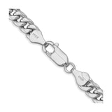 14K White Gold 6 mm Polished Chain Necklace alternate angle