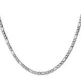 14K White Gold 3.5 mm Figaro Chain Necklace, Polished