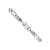 14K White Gold 3.5 mm Figaro Chain Necklace, Polished alternate angle