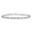 14K White Gold 3.5 mm Figaro Chain Bracelet, Polished