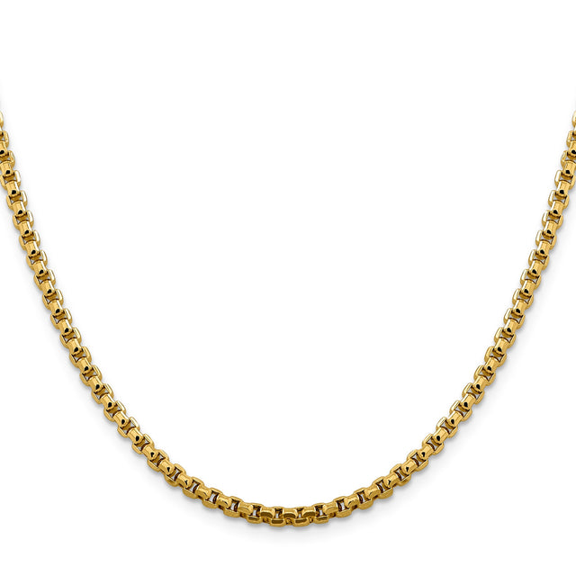 14K Yellow Gold 3.6 mm Box Chain Necklace, Polished