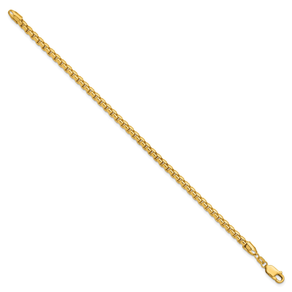 14K Yellow Gold 3.6 mm Box Chain Bracelet, Polished