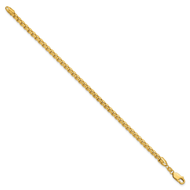 14K Yellow Gold 3.6 mm Box Chain Bracelet, Polished