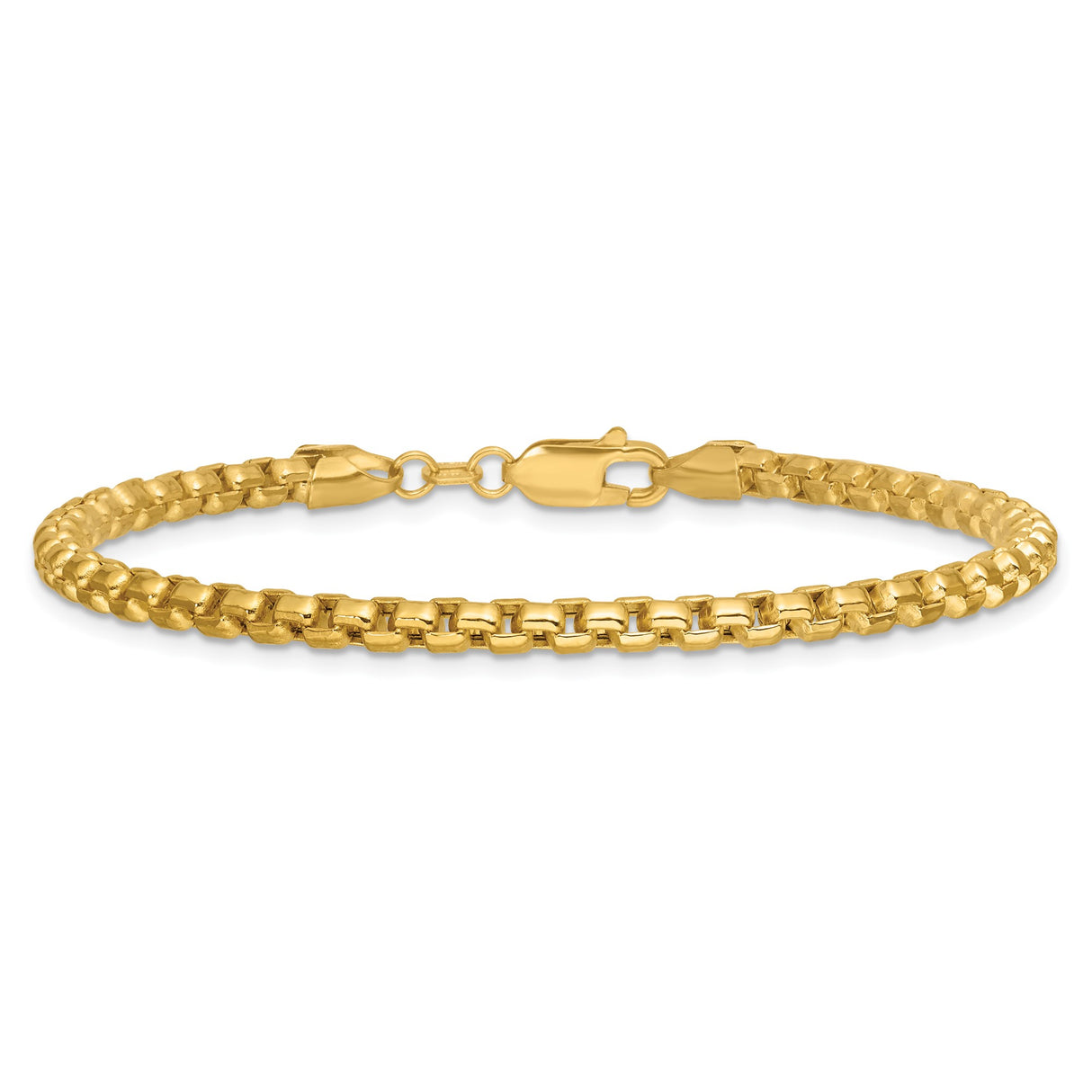 14K Yellow Gold 3.6 mm Box Chain Bracelet, Polished alternate angle