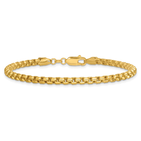 14K Yellow Gold 3.6 mm Box Chain Bracelet, Polished alternate angle