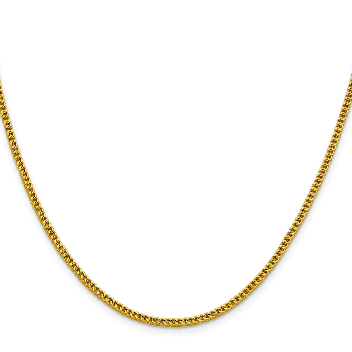 14K Yellow Gold 2.2 mm Franco Chain Necklace, Polished