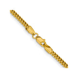 14K Yellow Gold 2.2 mm Franco Chain Necklace, Polished alternate angle