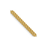 14K Yellow Gold 2.2 mm Franco Chain Necklace, Polished detail view