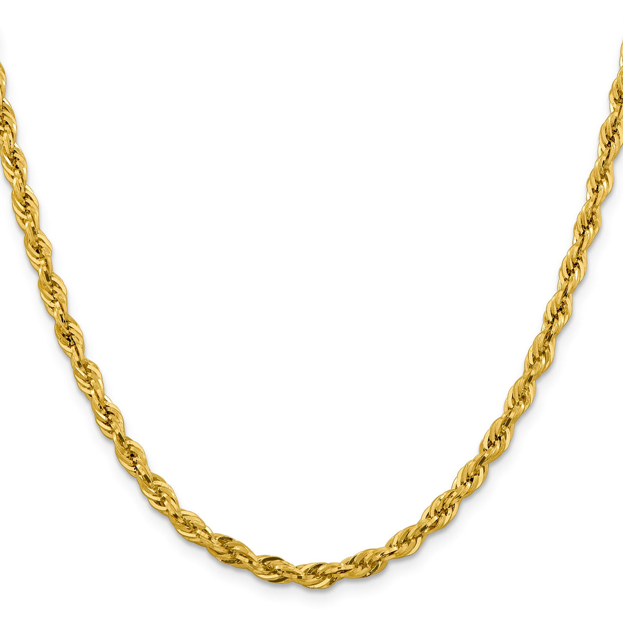 14K Yellow Gold 4.25 mm Rope Chain Necklace, Polished