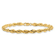 14K Yellow Gold 4.75 mm Rope Chain Bracelet, Polished