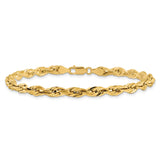 14K Yellow Gold 4.75 mm Rope Chain Bracelet, Polished