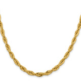 14K Yellow Gold 5.4 mm Rope Chain Necklace, Polished