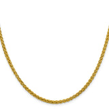 14K Yellow Gold 3.45 mm Polished Chain Necklace
