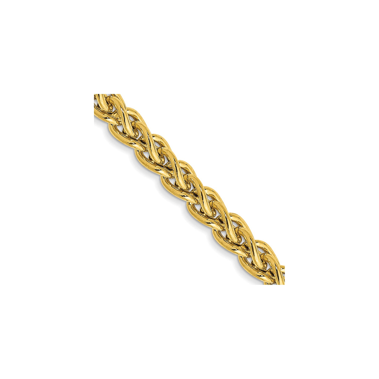 14K Yellow Gold 3.45 mm Polished Chain Necklace detail view