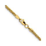 14K Yellow Gold 2.35 mm Polished Chain Necklace alternate angle