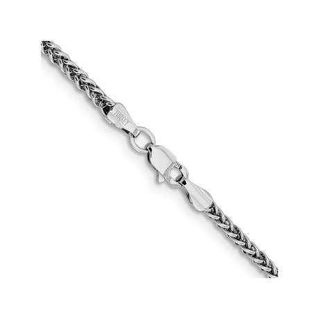 14K White Gold 2.35 mm Polished Chain Necklace alternate angle