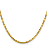 14K Yellow Gold 2.5 mm Polished Chain Necklace