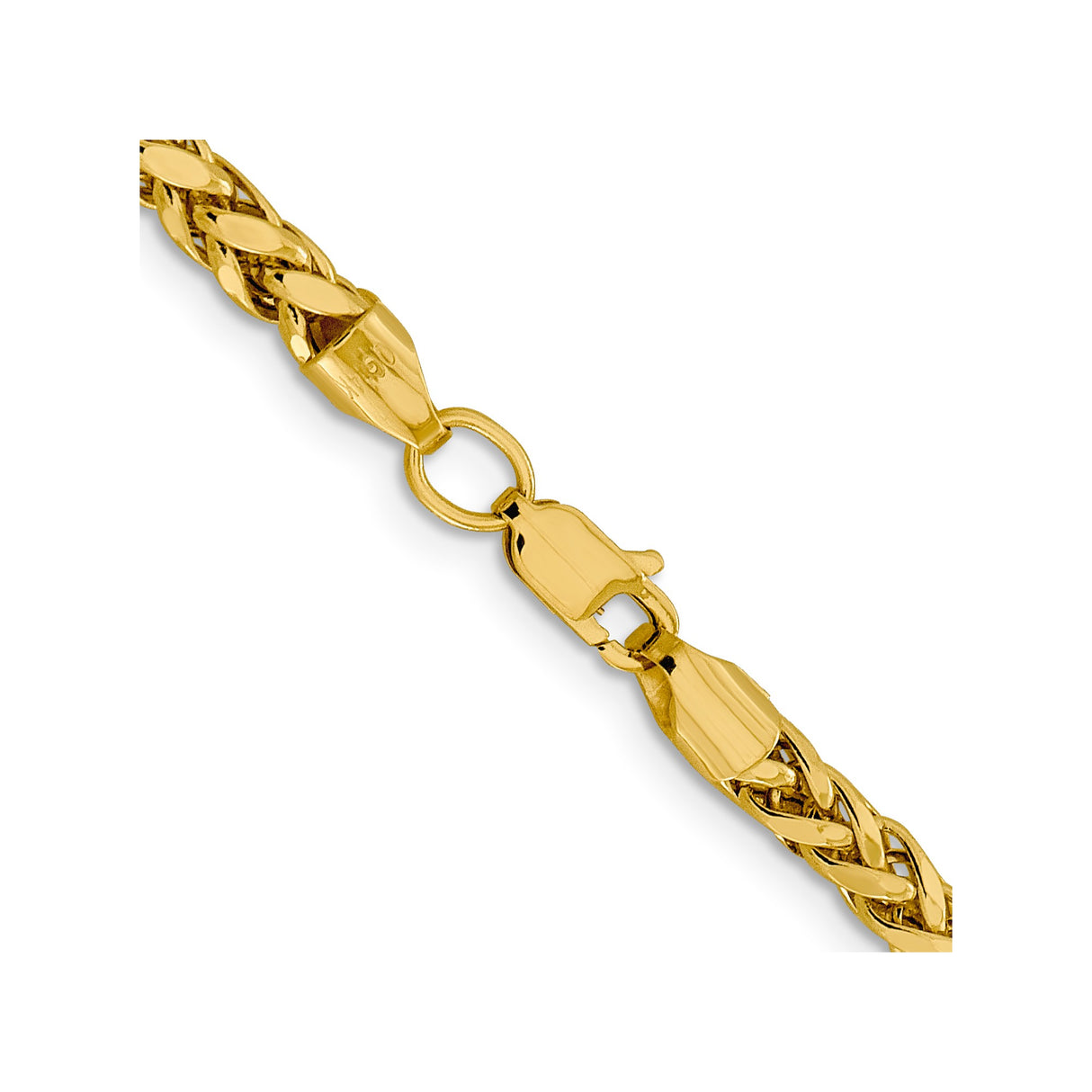 14K Yellow Gold 3.7 mm Polished Chain Necklace alternate angle