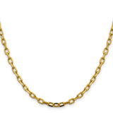 14K Yellow Gold 3.7 mm Polished Chain Necklace