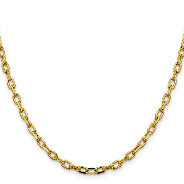 14K Yellow Gold 3.7 mm Polished Chain Necklace