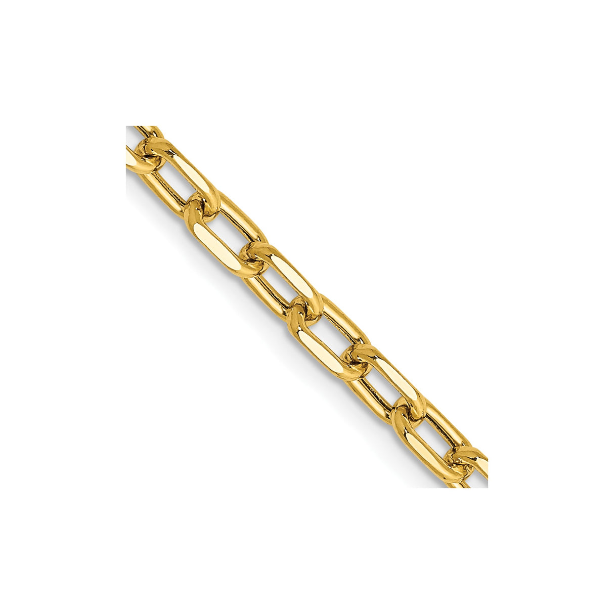 14K Yellow Gold 3.7 mm Polished Chain Necklace detail view