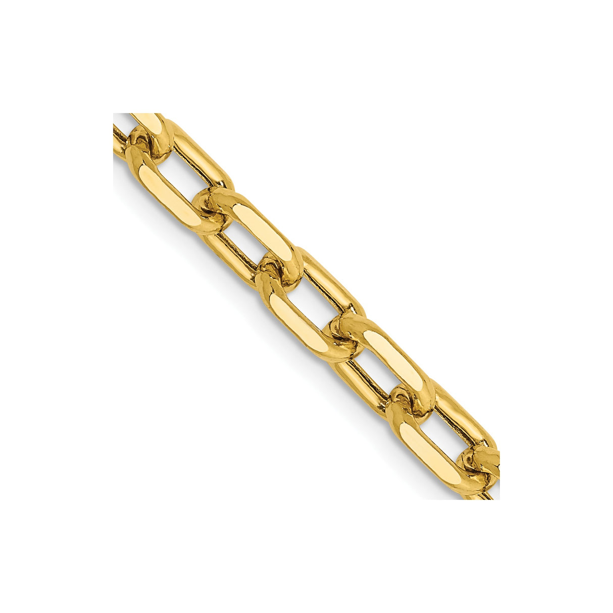 14K Yellow Gold 4.9 mm Polished Chain Necklace detail view