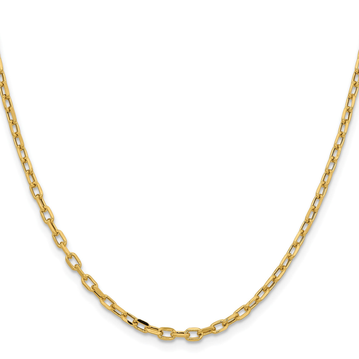 14K Yellow Gold 3 mm Polished Chain Necklace