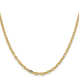 14K Yellow Gold 3 mm Polished Chain Necklace