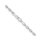 14K White Gold 3 mm Polished Chain Necklace alternate angle