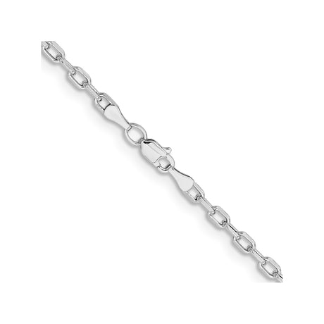14K White Gold 3 mm Polished Chain Necklace alternate angle