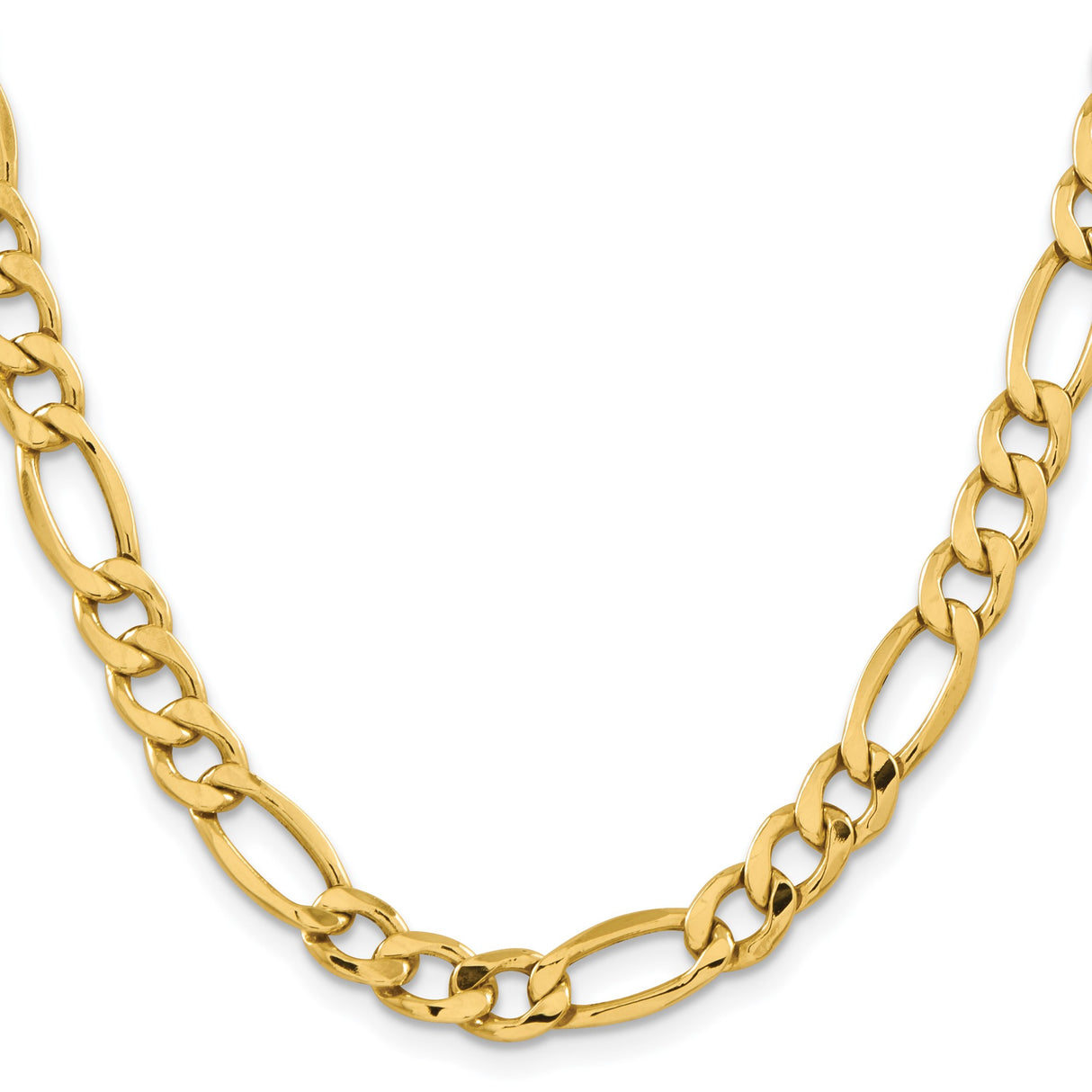 14K Yellow Gold 8.5 mm Figaro Chain Necklace, Polished