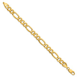 14K Yellow Gold 8.5 mm Figaro Chain Bracelet, Polished
