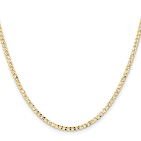 14K Yellow Gold 2.85 mm Curb Chain Necklace, Polished