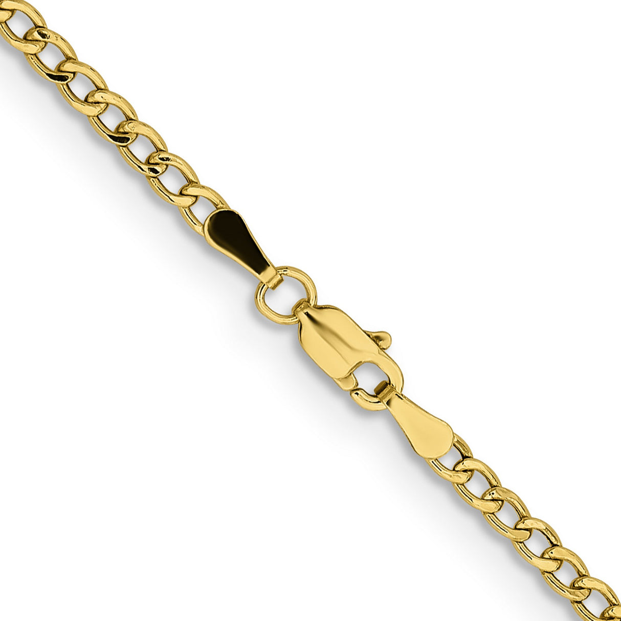 14K Yellow Gold 2.85 mm Curb Chain Necklace, Polished alternate angle