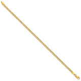 14K Yellow Gold 2.85 mm Curb Chain Anklet, Polished