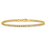 14K Yellow Gold 2.85 mm Curb Chain Bracelet, Polished alternate angle