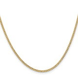 14K Yellow Gold 1.85 mm Curb Chain Necklace, Polished