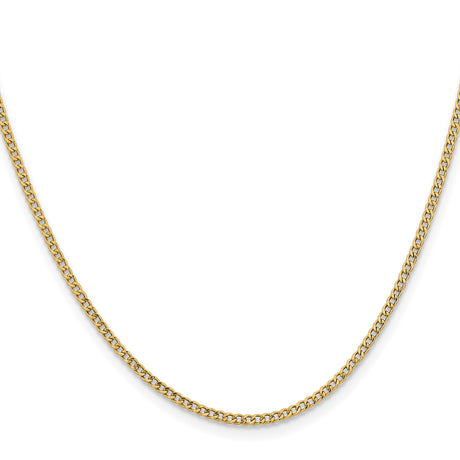 14K Yellow Gold 1.85 mm Curb Chain Necklace, Polished