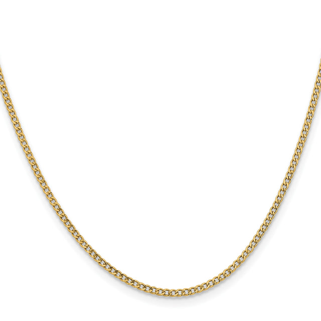 14K Yellow Gold 1.85 mm Curb Chain Necklace, Polished