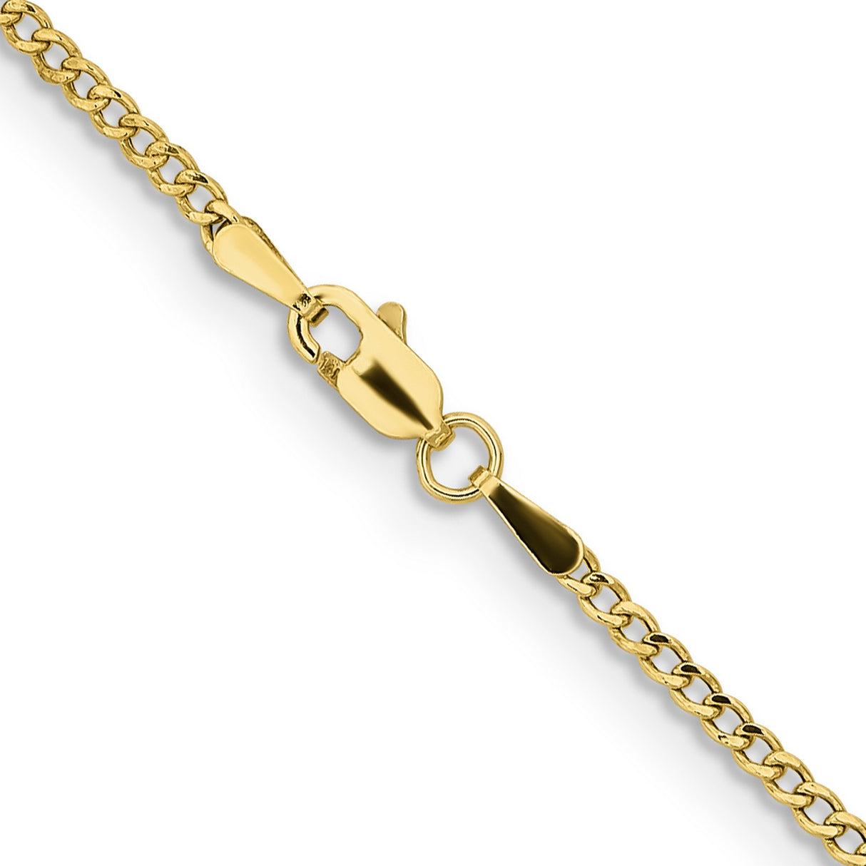 14K Yellow Gold 1.85 mm Curb Chain Necklace, Polished alternate angle
