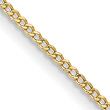 14K Yellow Gold 1.85 mm Curb Chain Necklace, Polished detail view