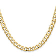 14K Yellow Gold 7.5 mm Curb Chain Necklace, Polished