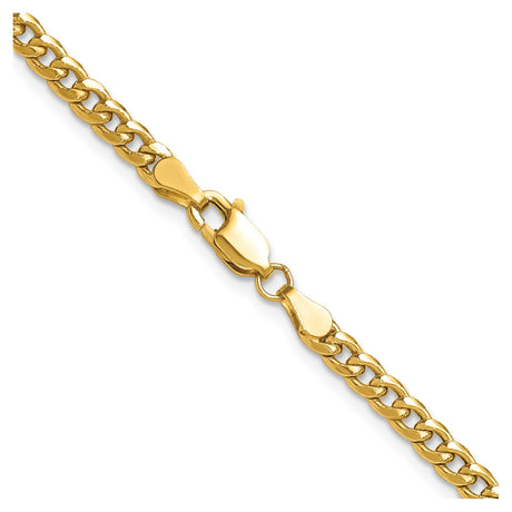 14K Yellow Gold 3.5 mm Polished Chain Necklace alternate angle