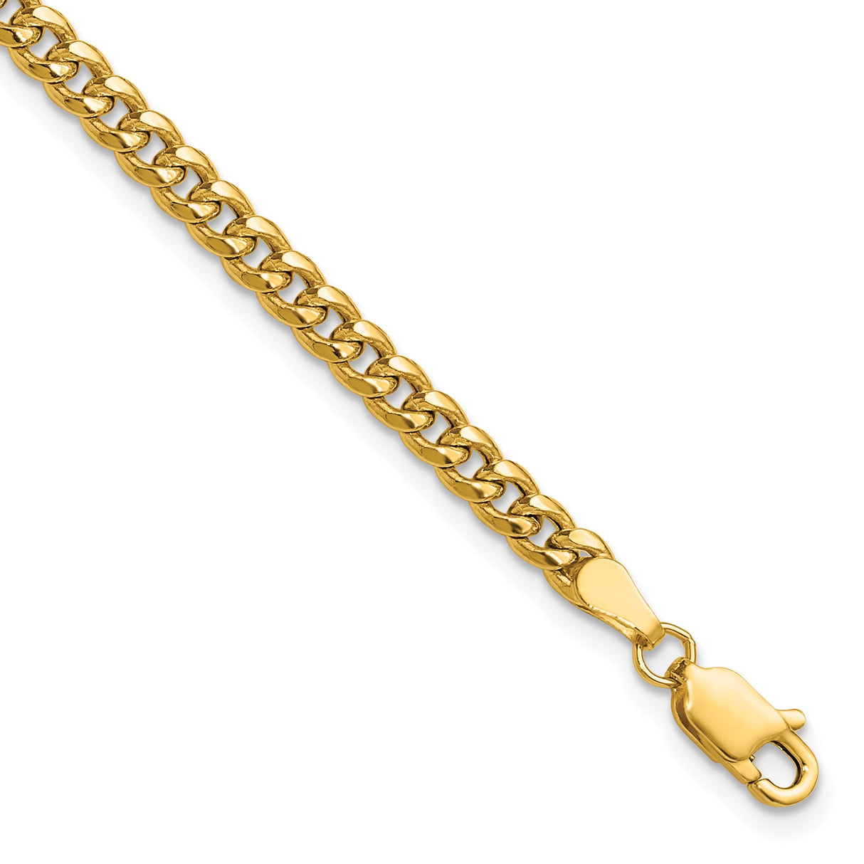 14K Yellow Gold 3.5 mm Polished Chain Anklet detail view
