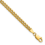14K Yellow Gold 3.5 mm Polished Chain Anklet detail view