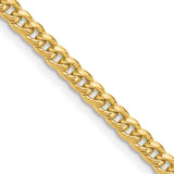 14K Yellow Gold 3.5 mm Polished Chain Necklace detail view