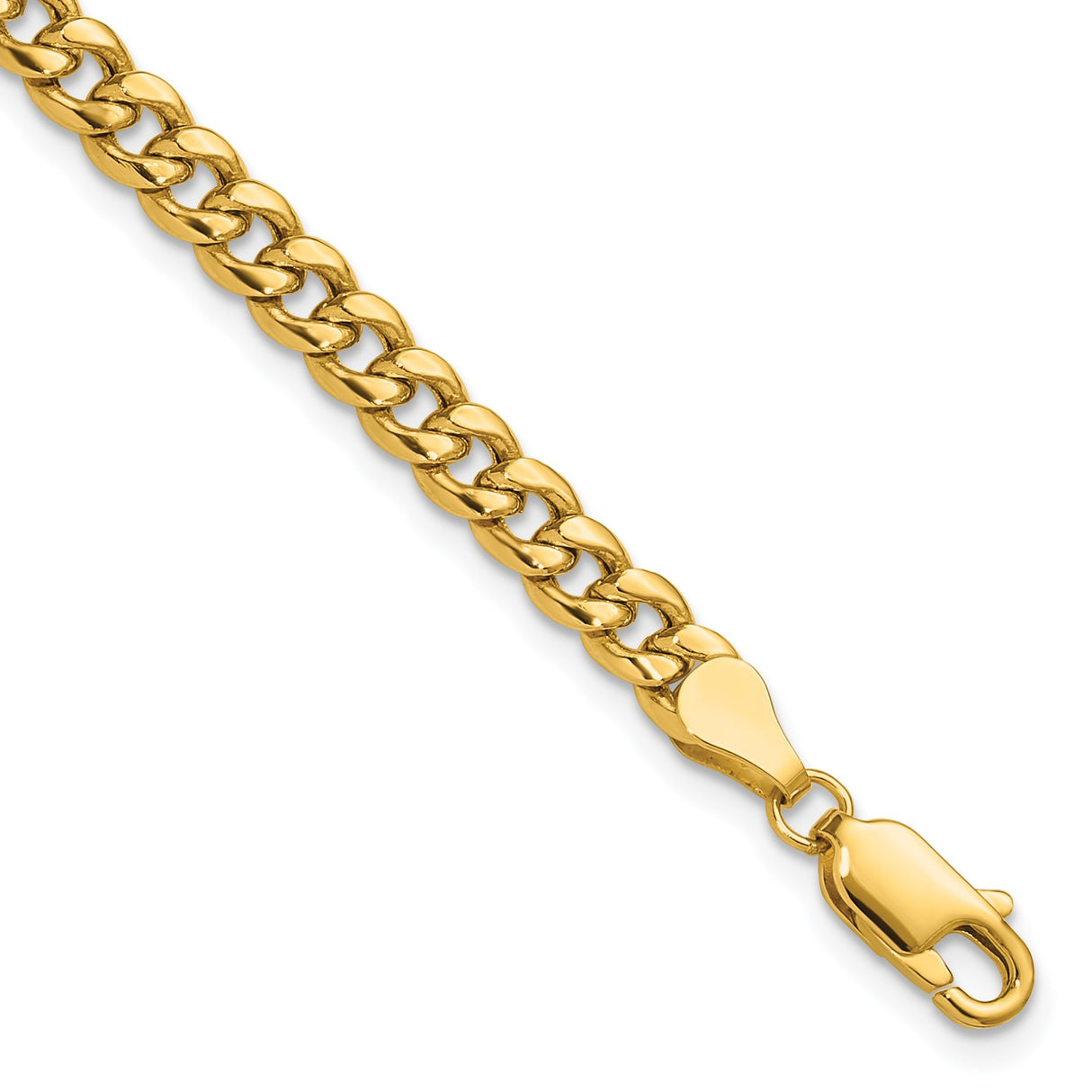 14K Yellow Gold 4.5 mm Polished Chain Bracelet detail view